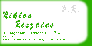 miklos risztics business card